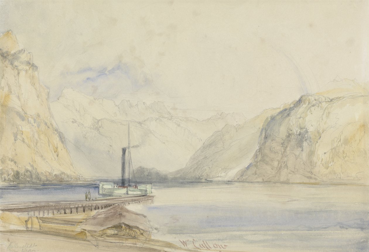 Wallenstadt, vanuit Wesen, Zwitserland door William Callow