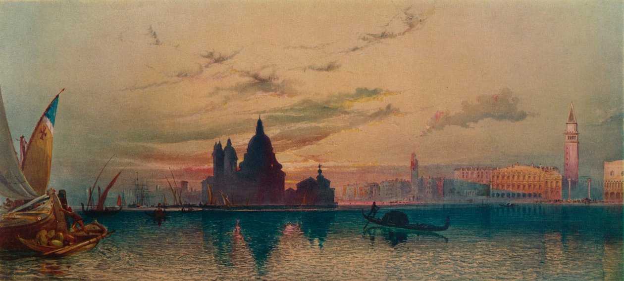 La Santa Salute, vanaf San Giorgio, Venetië, ca. 1872 door William Collingwood Smith
