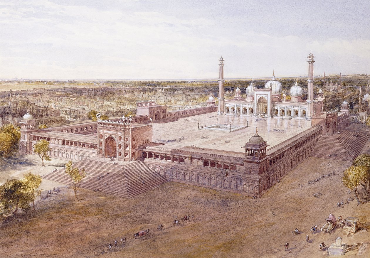 De Jami Masjid, Delhi, 1864 door William Crimea Simpson