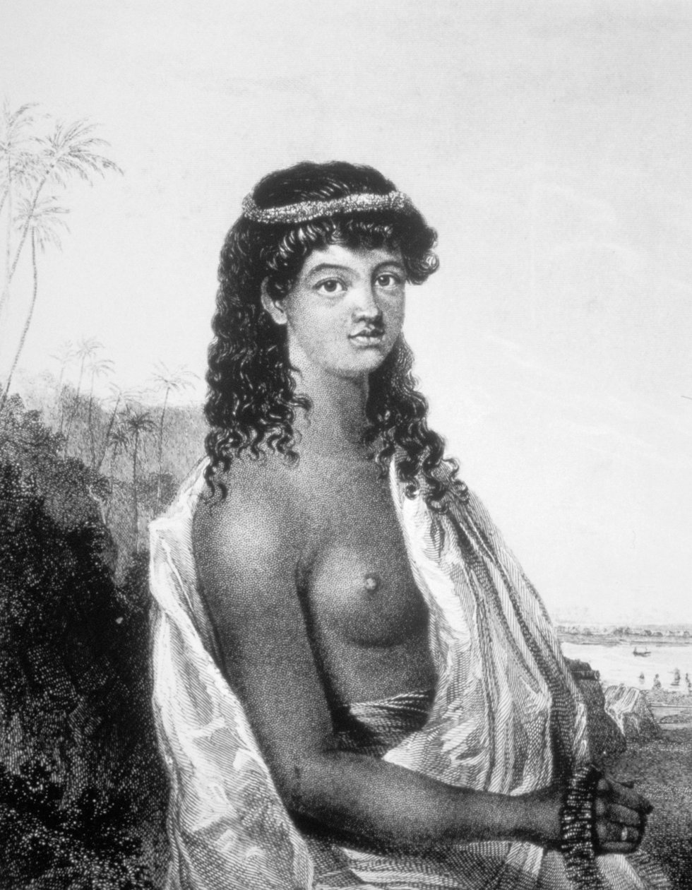 Jong meisje van de Sandwich Eilanden Hawaii door William Dampier