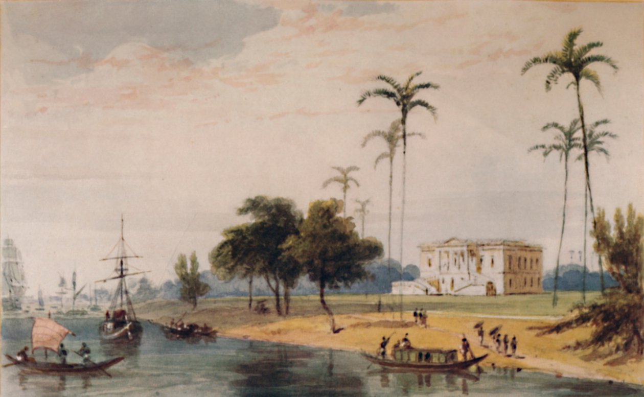 In het Tuinhuis Reach, Calcutta, ca. 1786-1791, 1935 door William Daniell