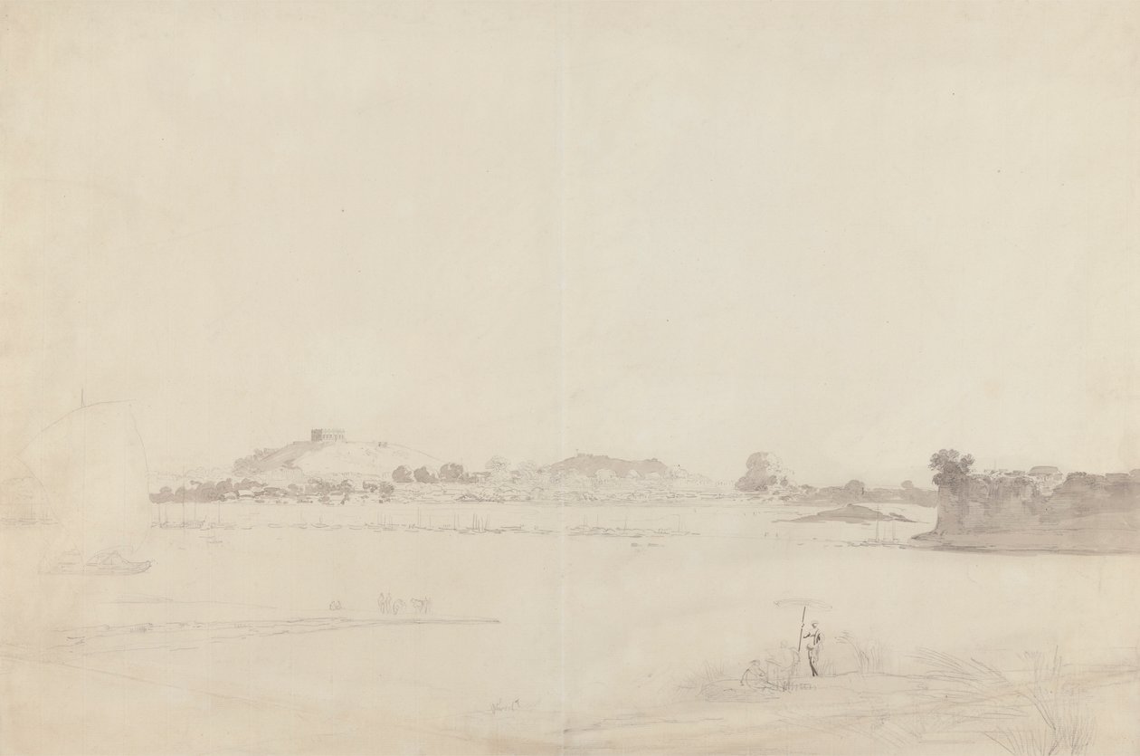 Uitzicht op Monghyr, Bihar door William Daniell