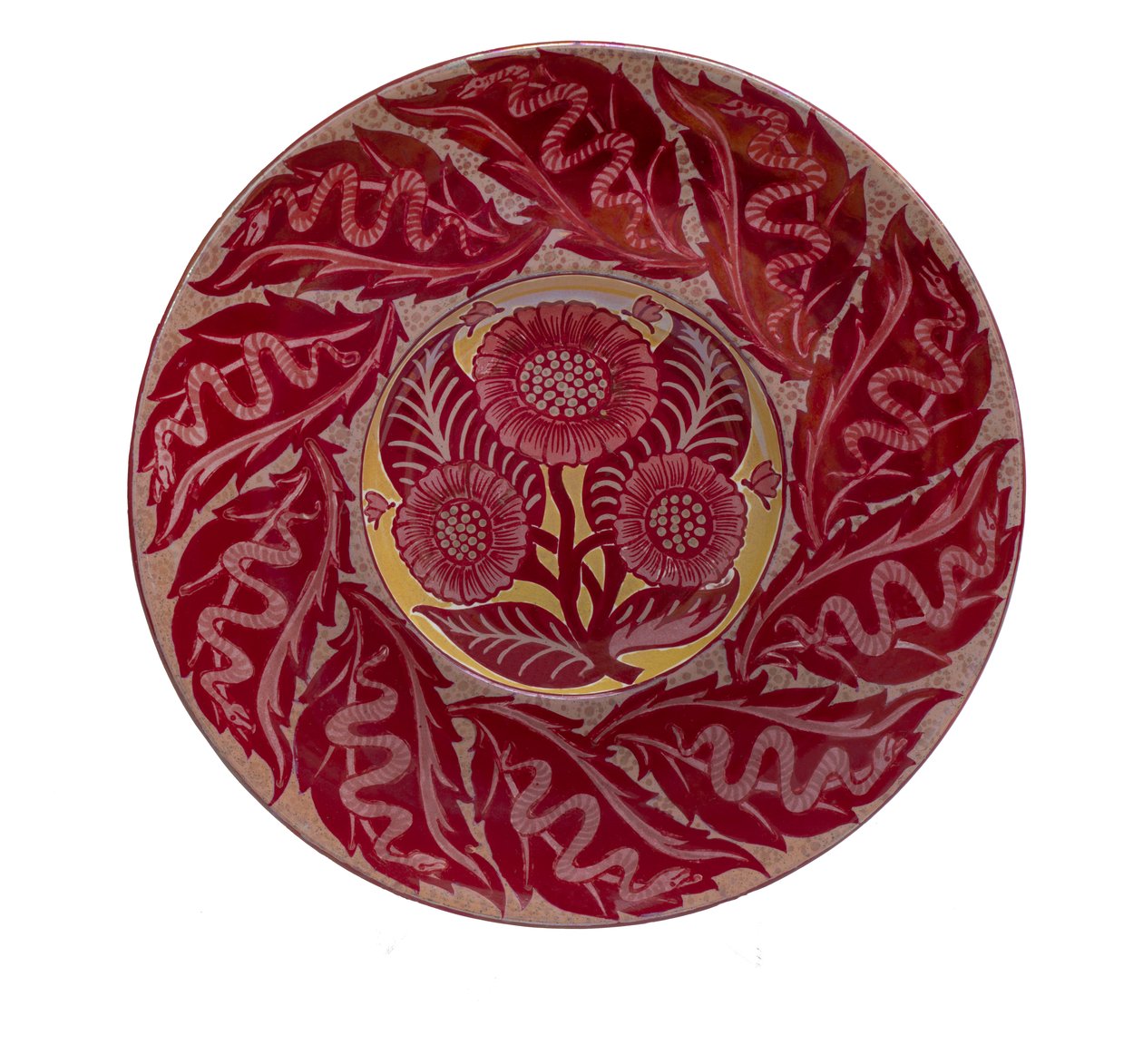 Lustre Slang en Madeliefje Bord door William de Morgan