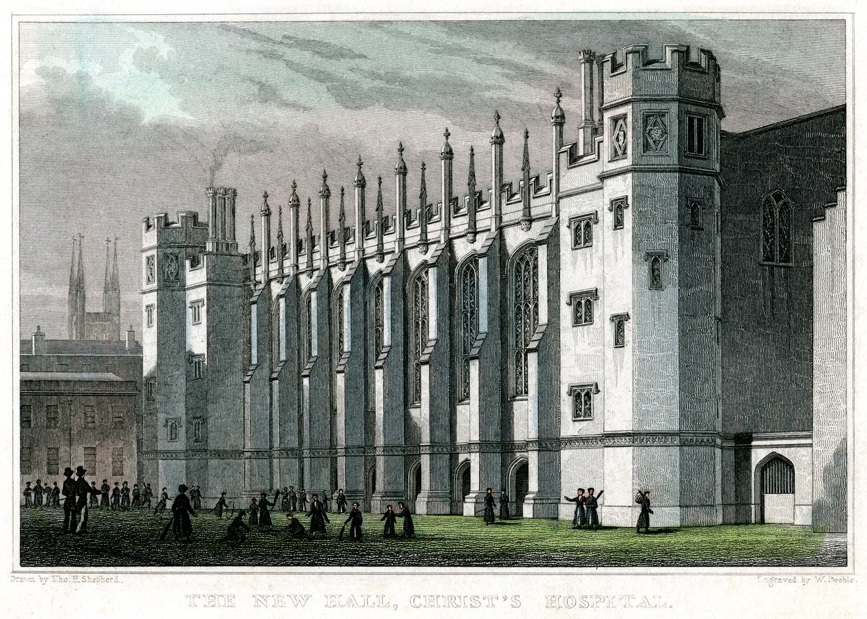 De Nieuwe Hal, Christs Hospital, Londen, 1828 door William Deeble