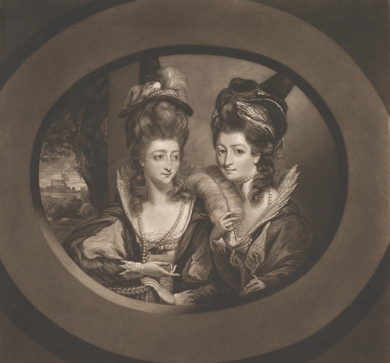 Mevrouw Gwyn & mevrouw Bunbury in de karakters van The Merry Wives of Windsor door William Dickinson