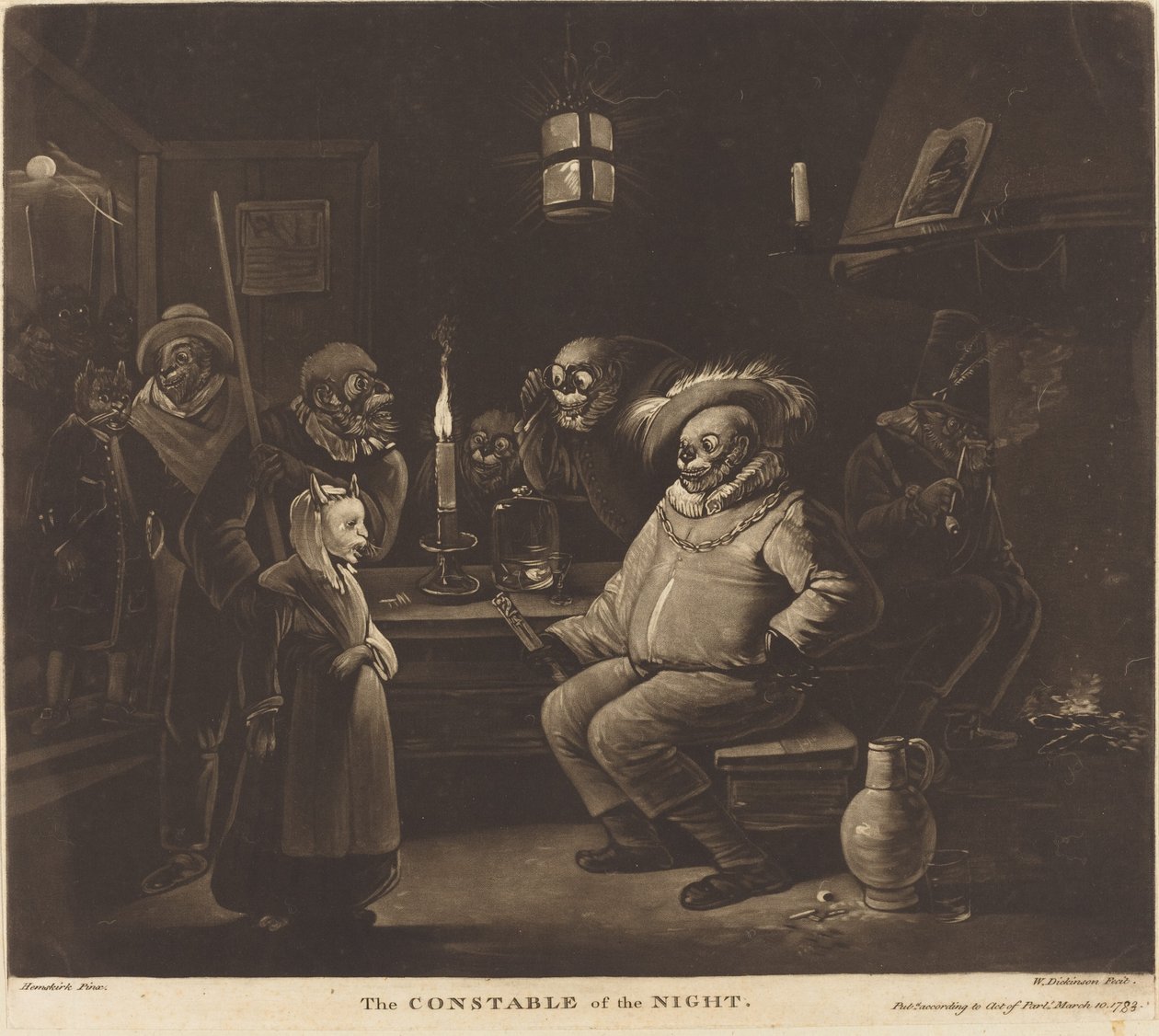 De Nachtwacht door William Dickinson after Egbert van Heemskerck