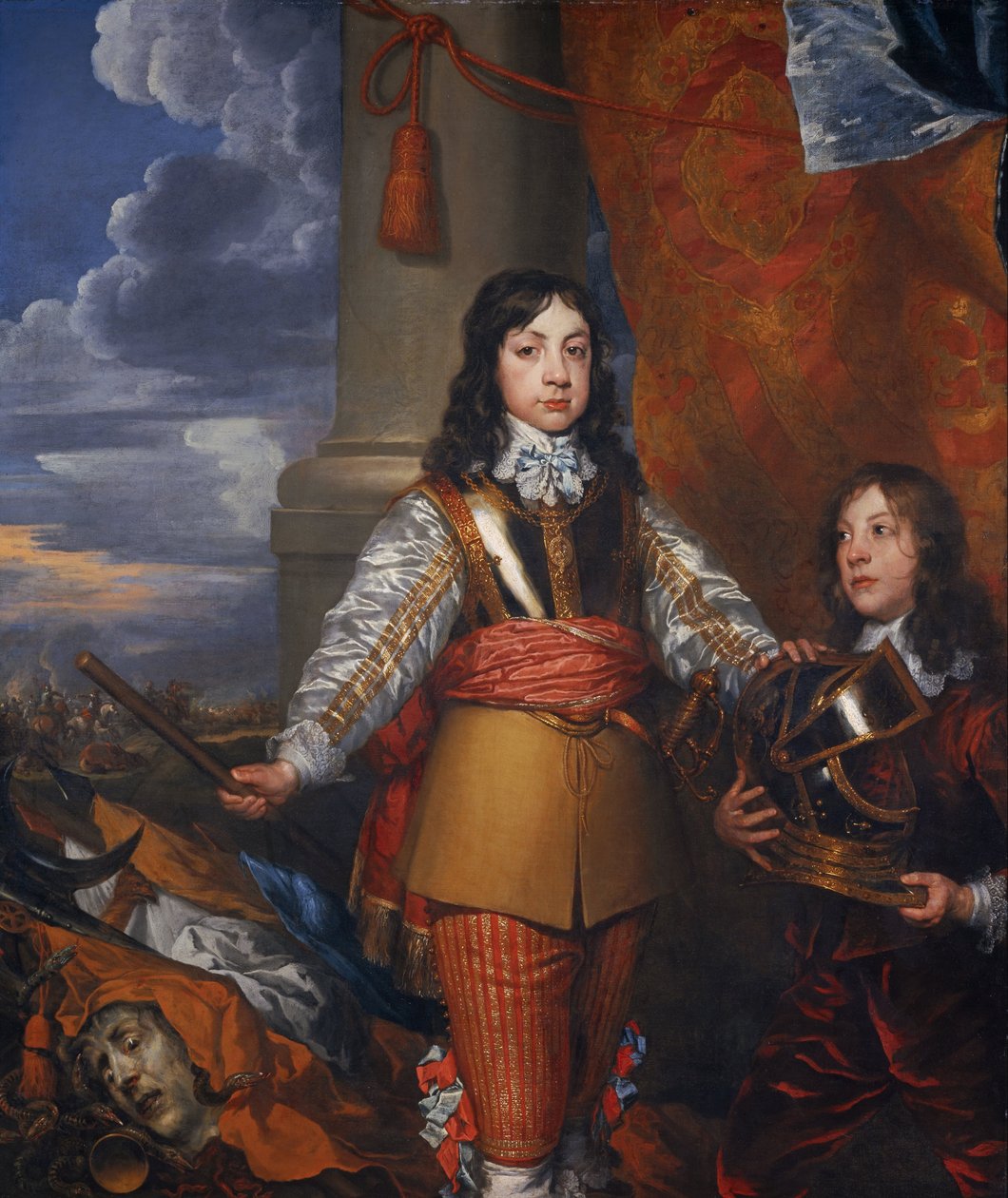 Charles II, 1630 - 1685. Koning der Schotten 1649 - 1685. Koning van Engeland en Ierland 1660 - 1685 (toen Prins van Wales, met een page) door William Dobson