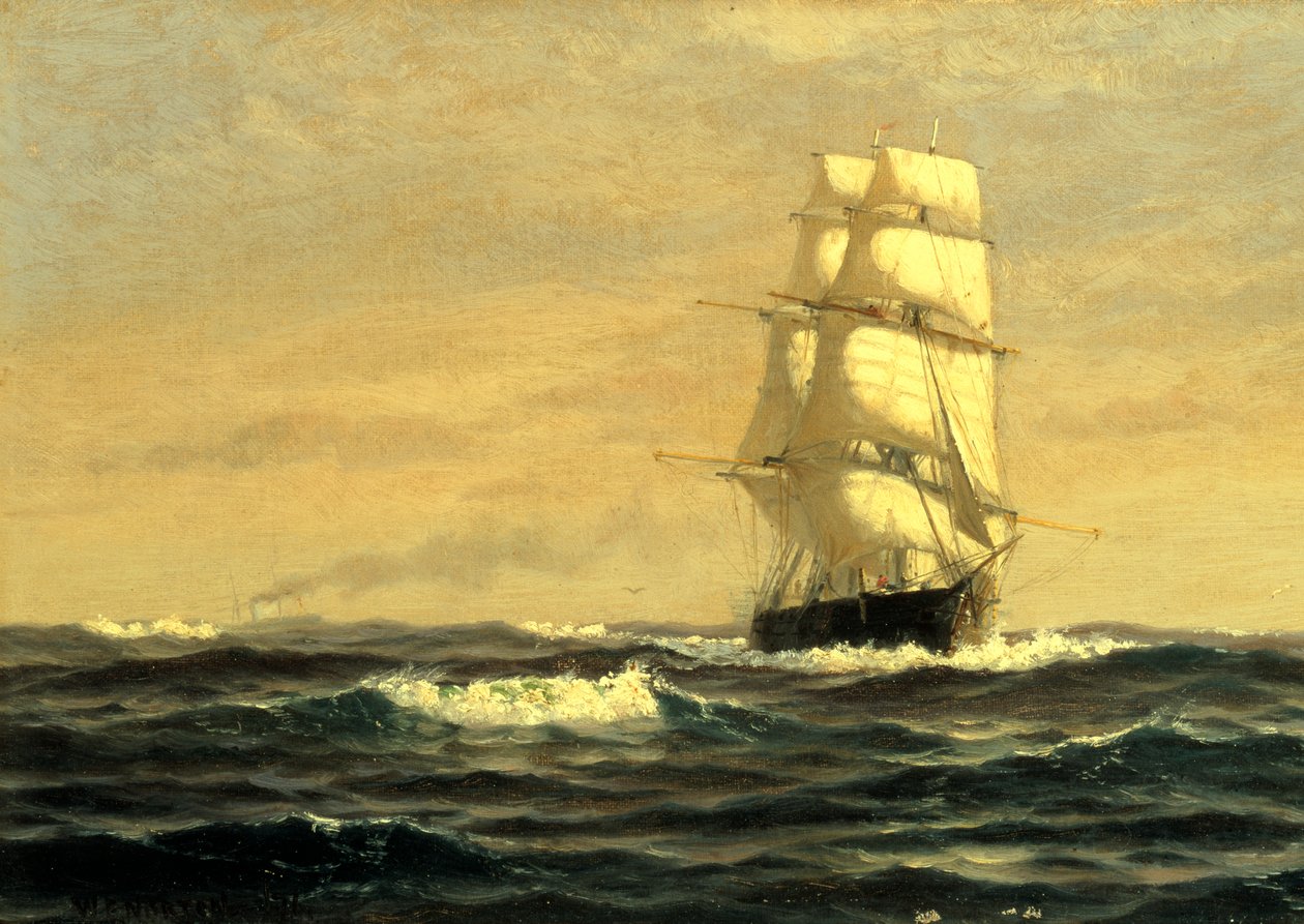 Zeilschip - voor de kust van Maine door William E. Norton