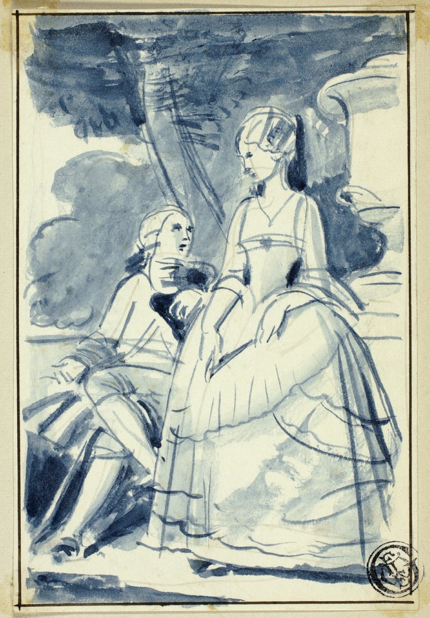 Man en Vrouw in 18e-eeuwse Kleding door William Edward Frost