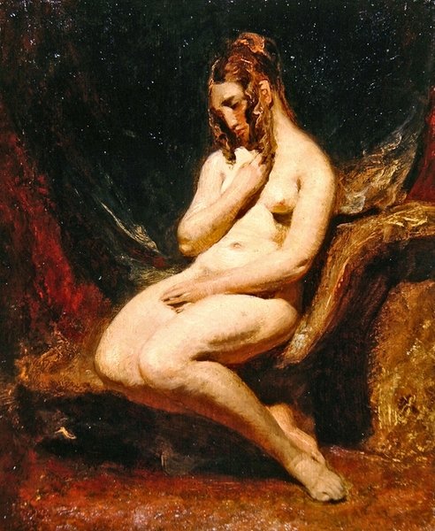 Vrouwelijk naakt van opzij door William Etty