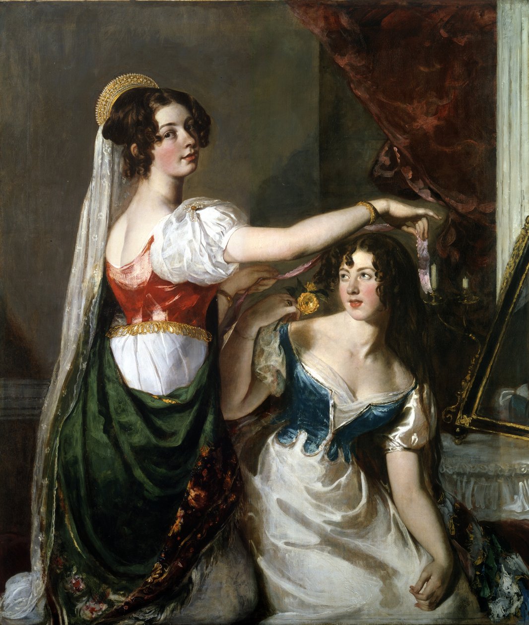 Een gekostumeerd bal voorbereiden door William Etty