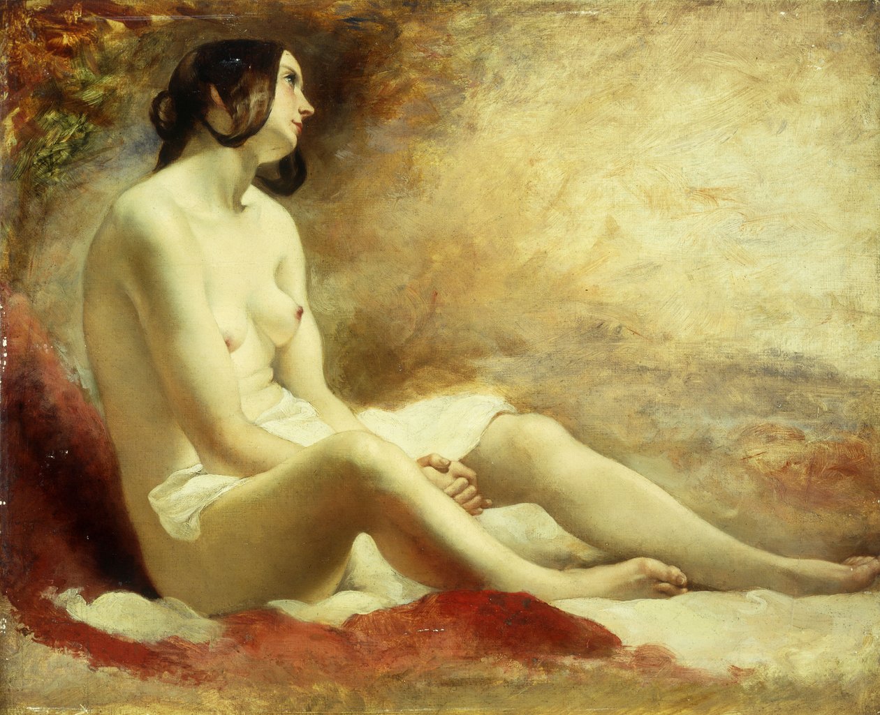 Studie van een Gedrapeerd Naakt door William Etty