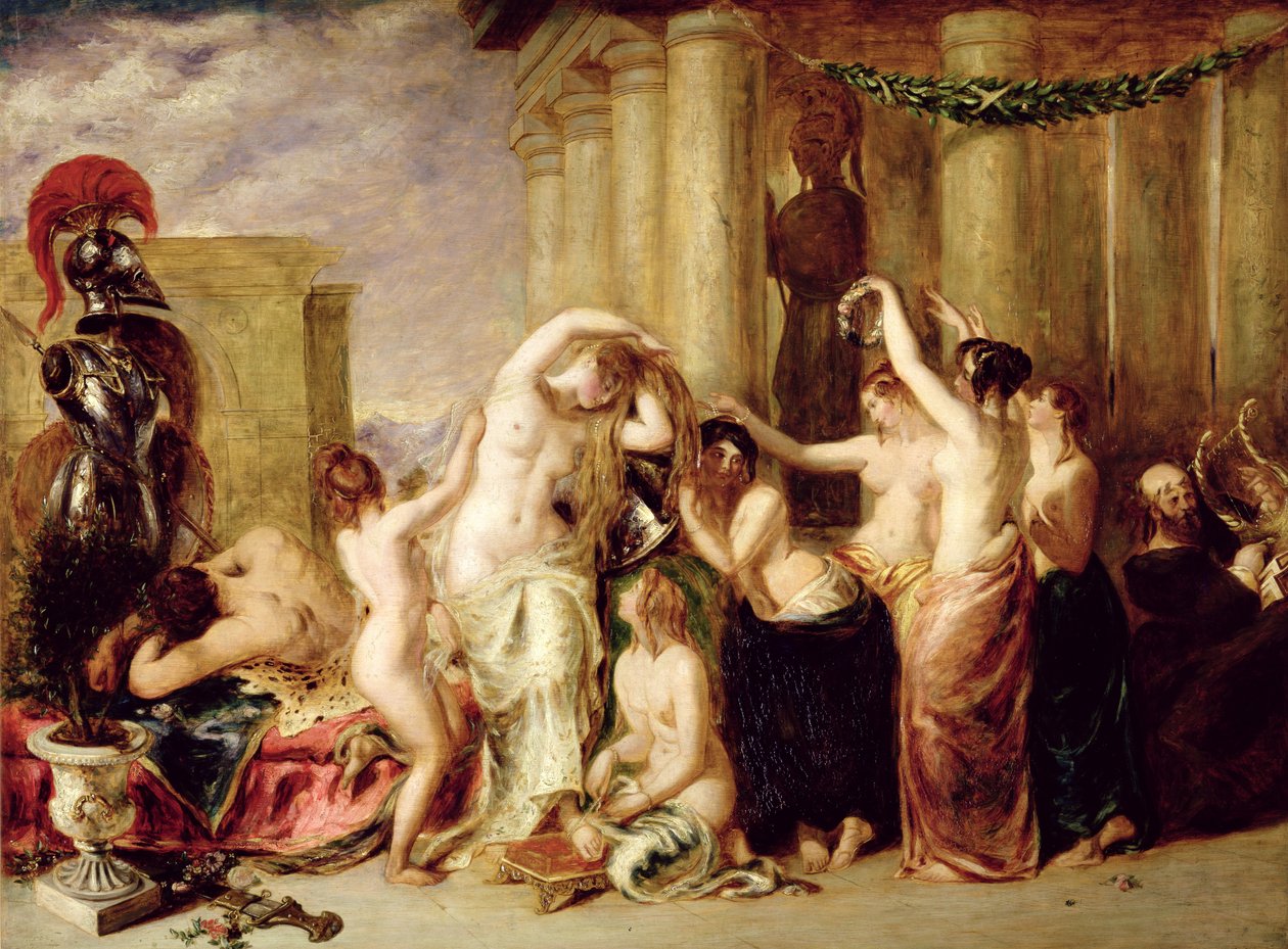 Het toilet van Venus (olieverf op paneel) door William Etty