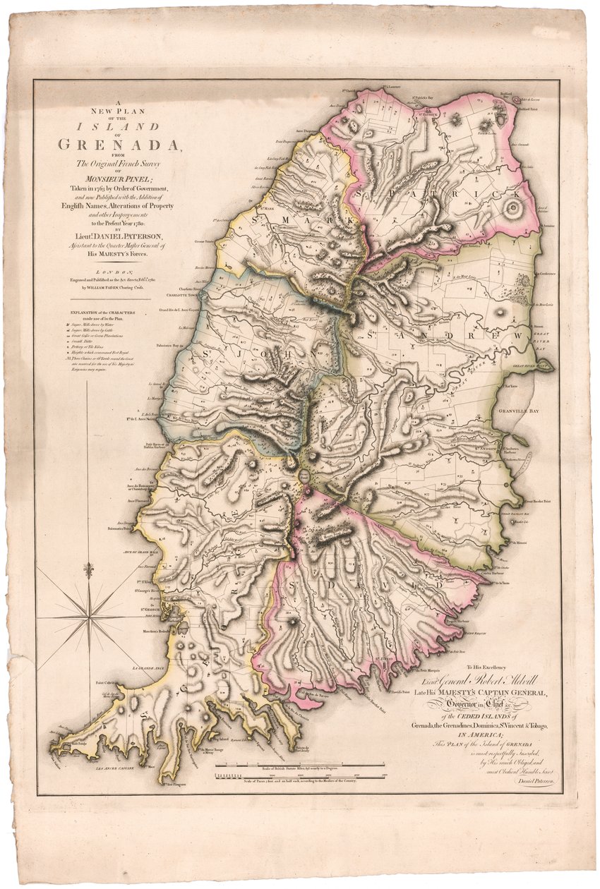 Een nieuw plan van het eiland Grenada door William Faden