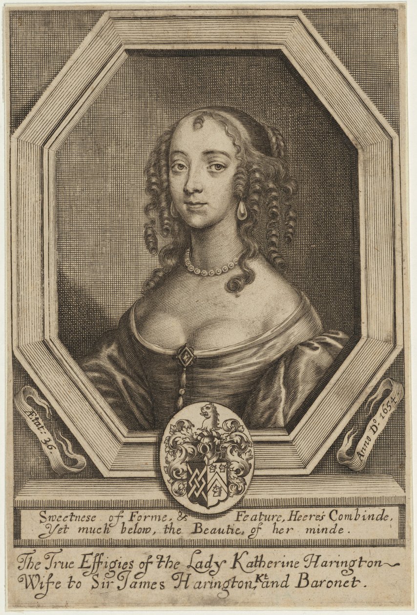 Lady Katherine Harrington door William Faithorne