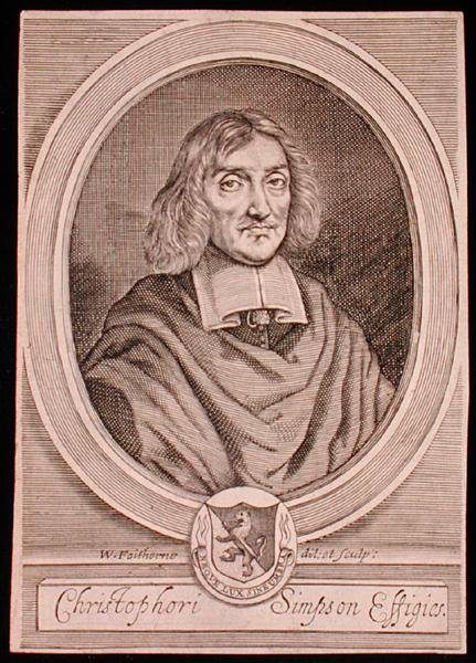 Portret van Christopher Simpson (c.1605-69) door William Faithorne
