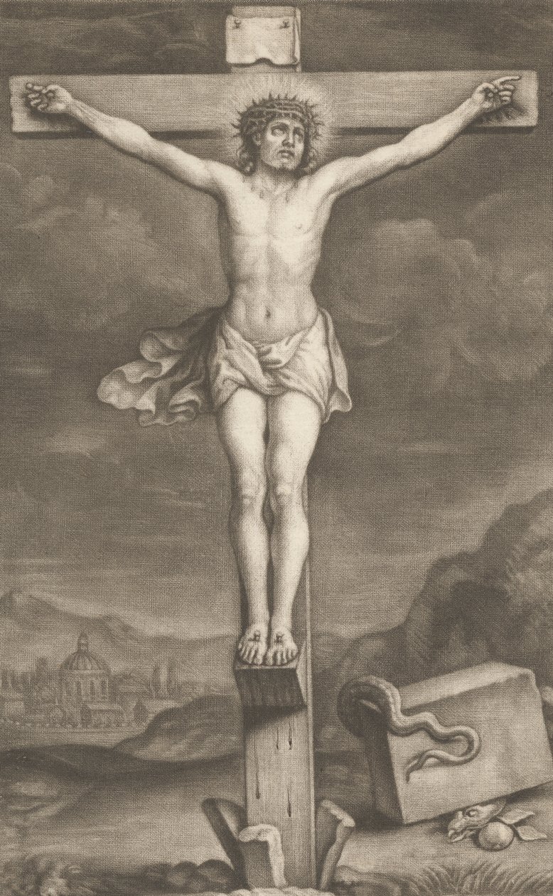 De kruisiging door William Faithorne