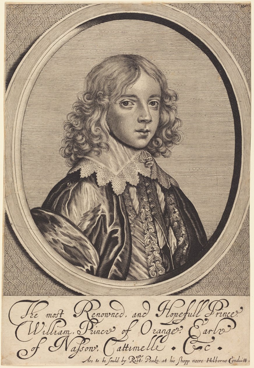 Willem II, prins van Oranje door William Faithorne
