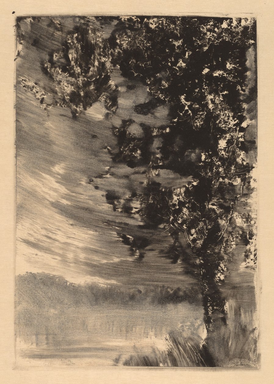 Landschap bij Maanlicht met Boom aan de Rechterkant door William Fowler Hopson