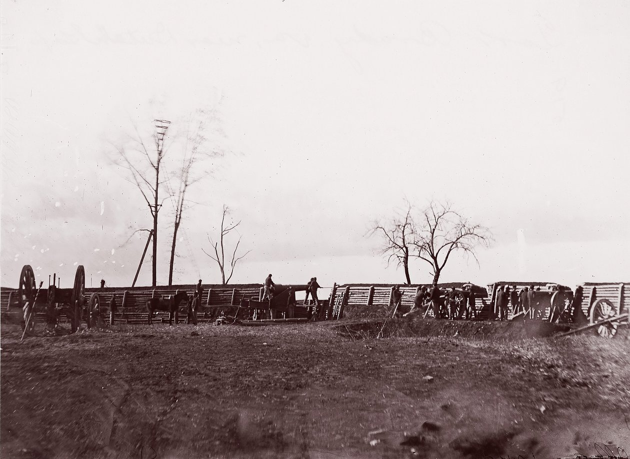 Fort Brady, Virginia, nabij Dutch Gap, 1865 door William Frank Browne