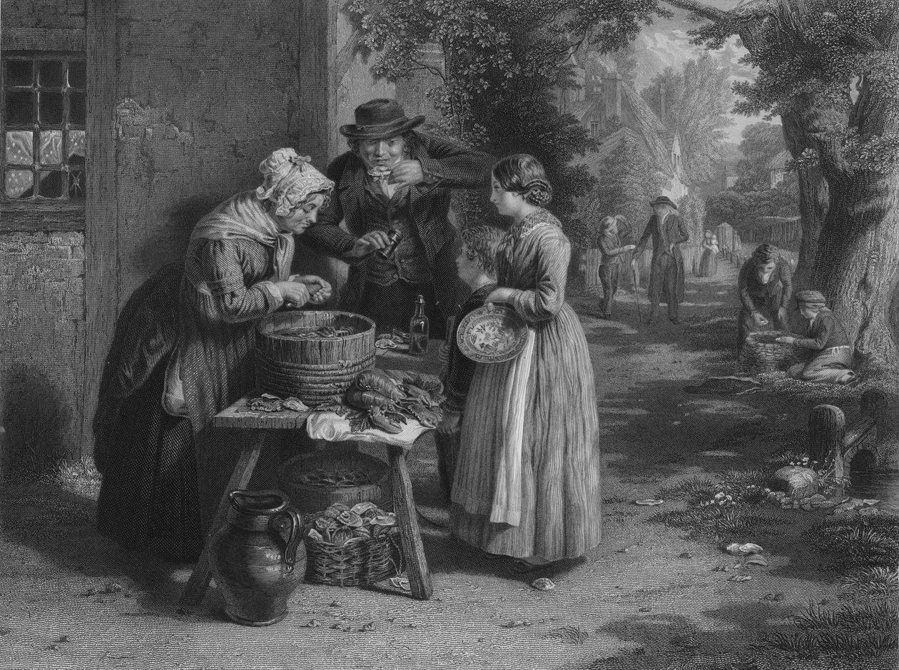 De Eerste Dag van de Oesters, 1863 door William Greatbach