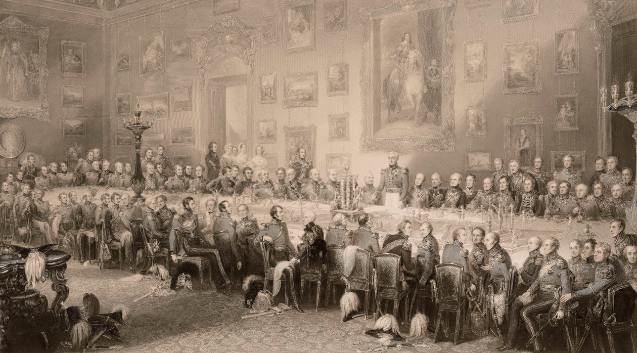Het Waterloo Banket in Aspley House 18 juni, 1836 door William Greatbach