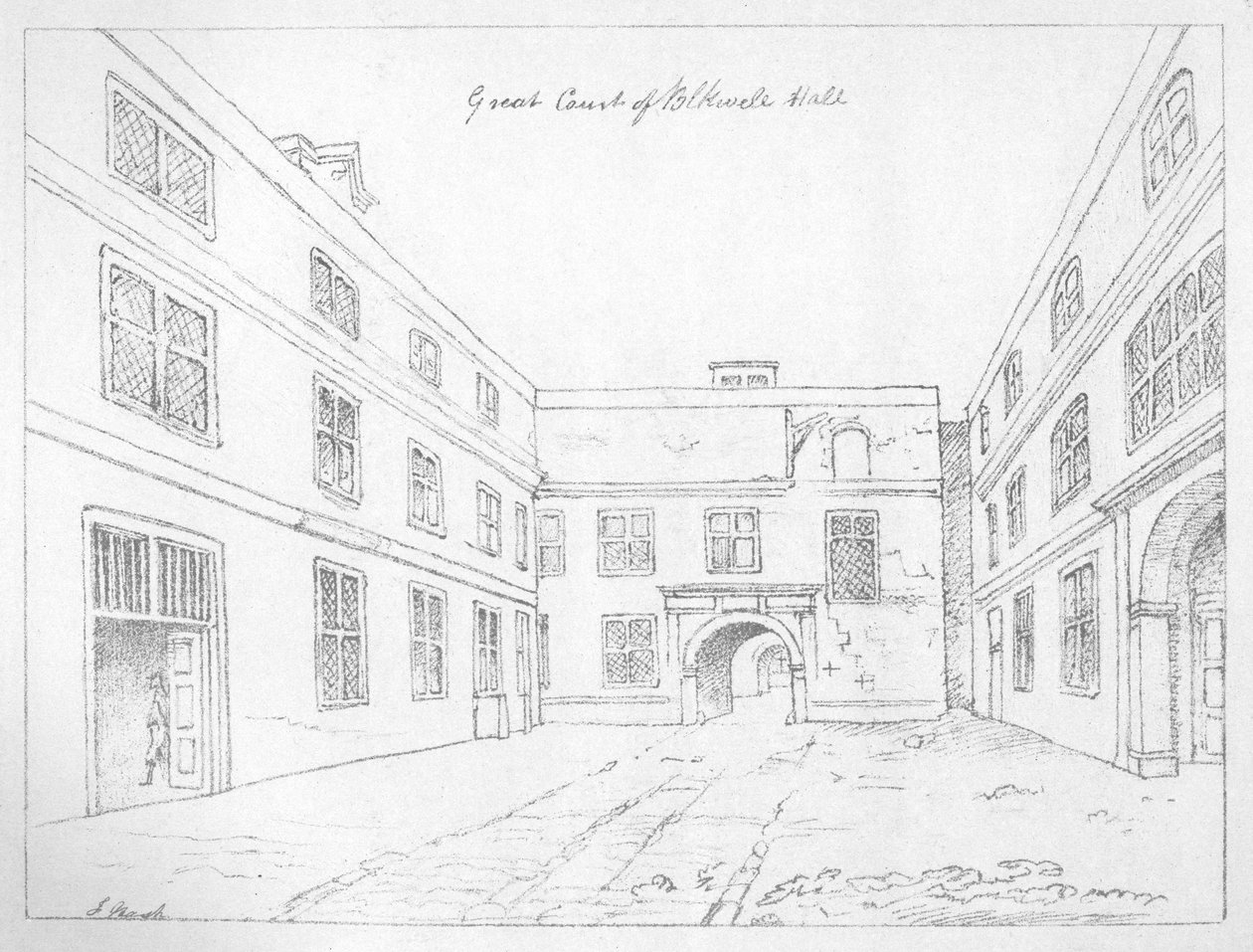 Grote hof van Blackwell Hall, City of London, 1886 door William Griggs