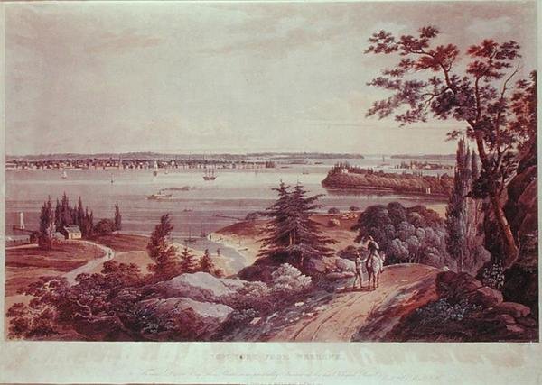 New York vanuit Weehawk door William Guy Wall