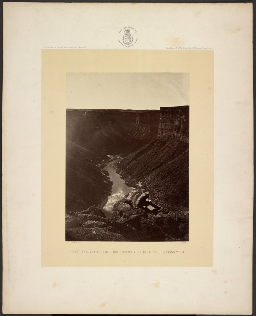 Grand Cañon van de Colorado River, monding van Kanab Wash, westwaarts kijkend door William H. Bell