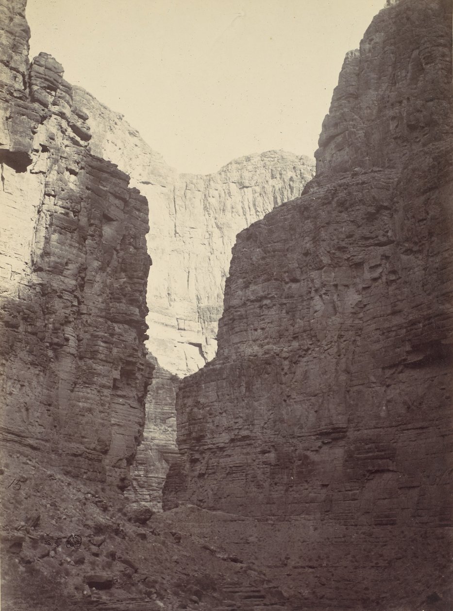 Kalkstenen muren, Kanab Wash, Colorado River, 1872 door William H. Bell