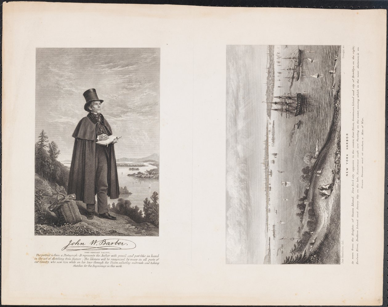 A. John W. Barber; B. New York Haven, c.1849 (gravure) door William H. Dougal