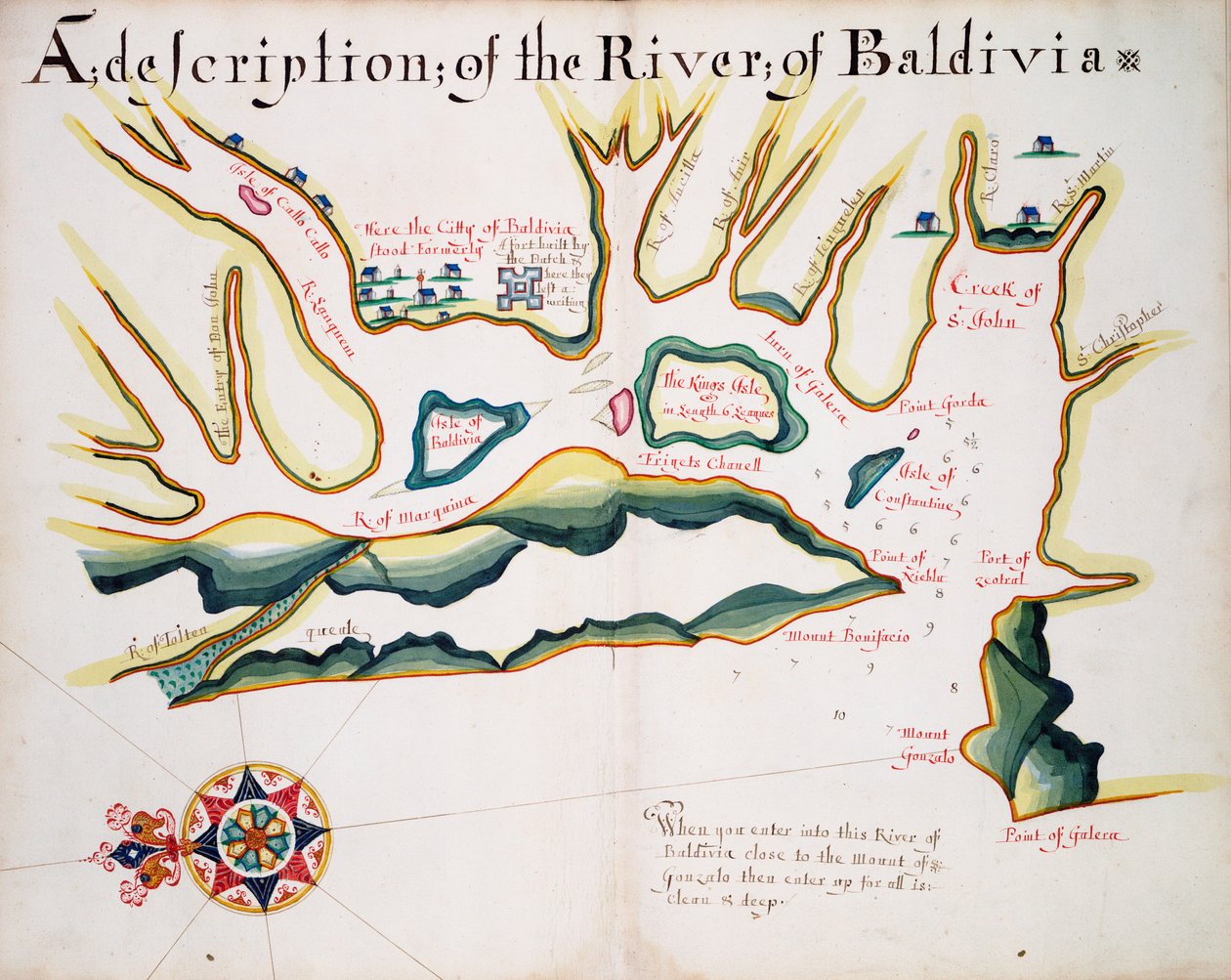 Een beschrijving van de rivier van Baldivia door William Hack