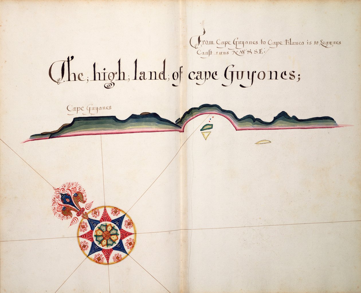 Het hoge land van Kaap Guyones door William Hack