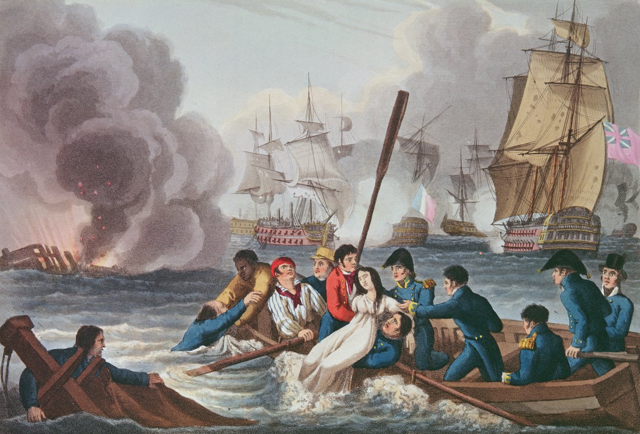 Anekdote bij de Slag bij Trafalgar, gegraveerd door Matthew Dubourg door William Heath