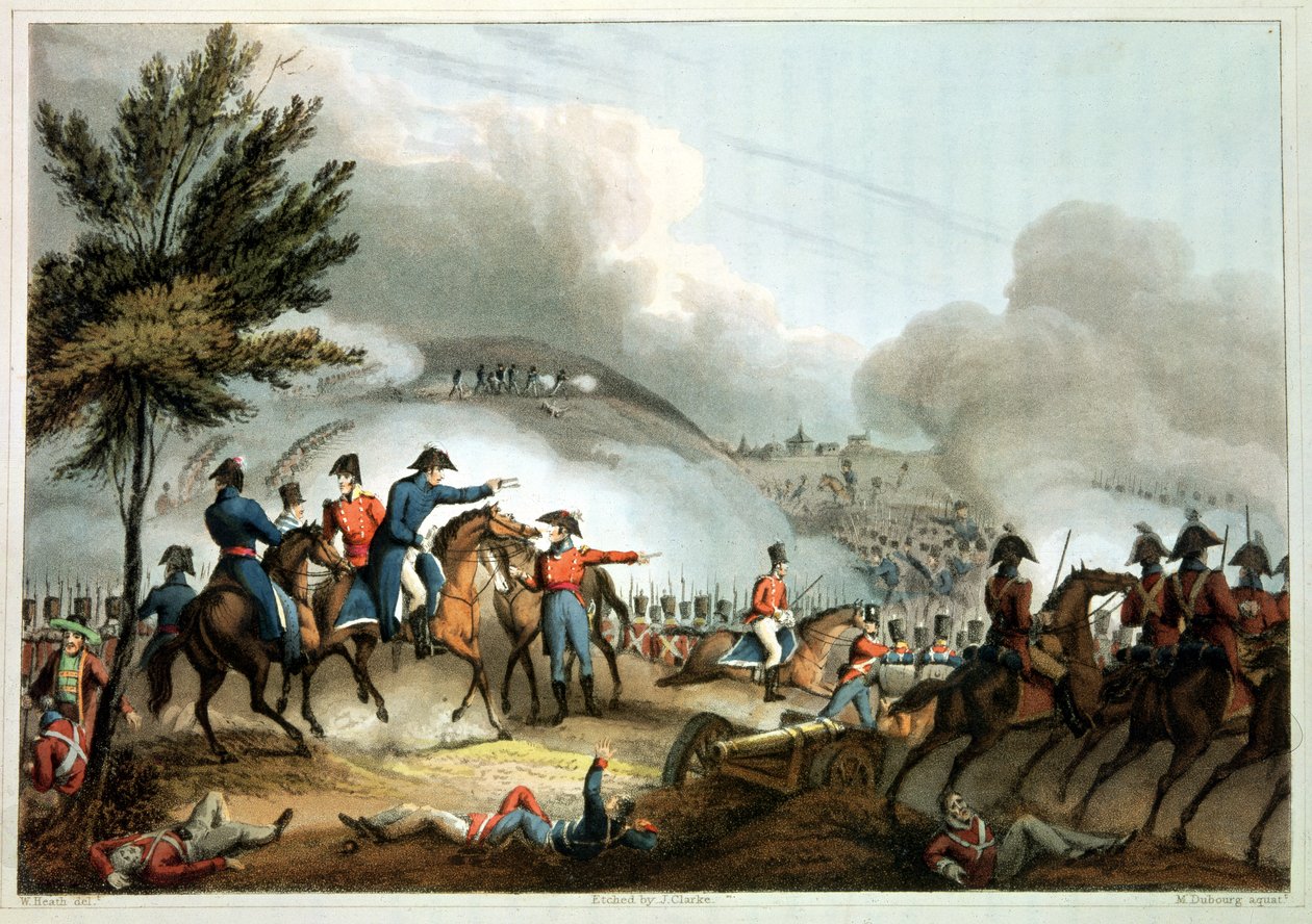Slag bij Salamanca, 22 juli 1812, geëtst door J. Clarke, ingekleurd door M. Dubourg door William Heath