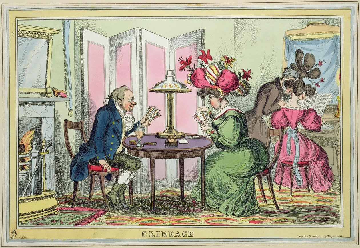Cribbage, uitgegeven door Thomas McLean, Londen door William Heath