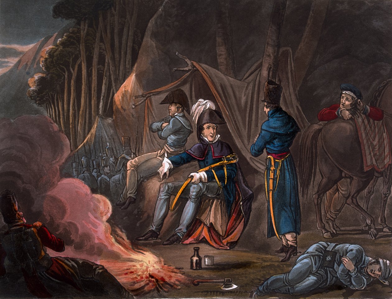 Stoppen in de Pyreneeën in juli 1813, gegraveerd door J.C. Stadler, uitgegeven door Thomas Tegg, 1818 door William Heath