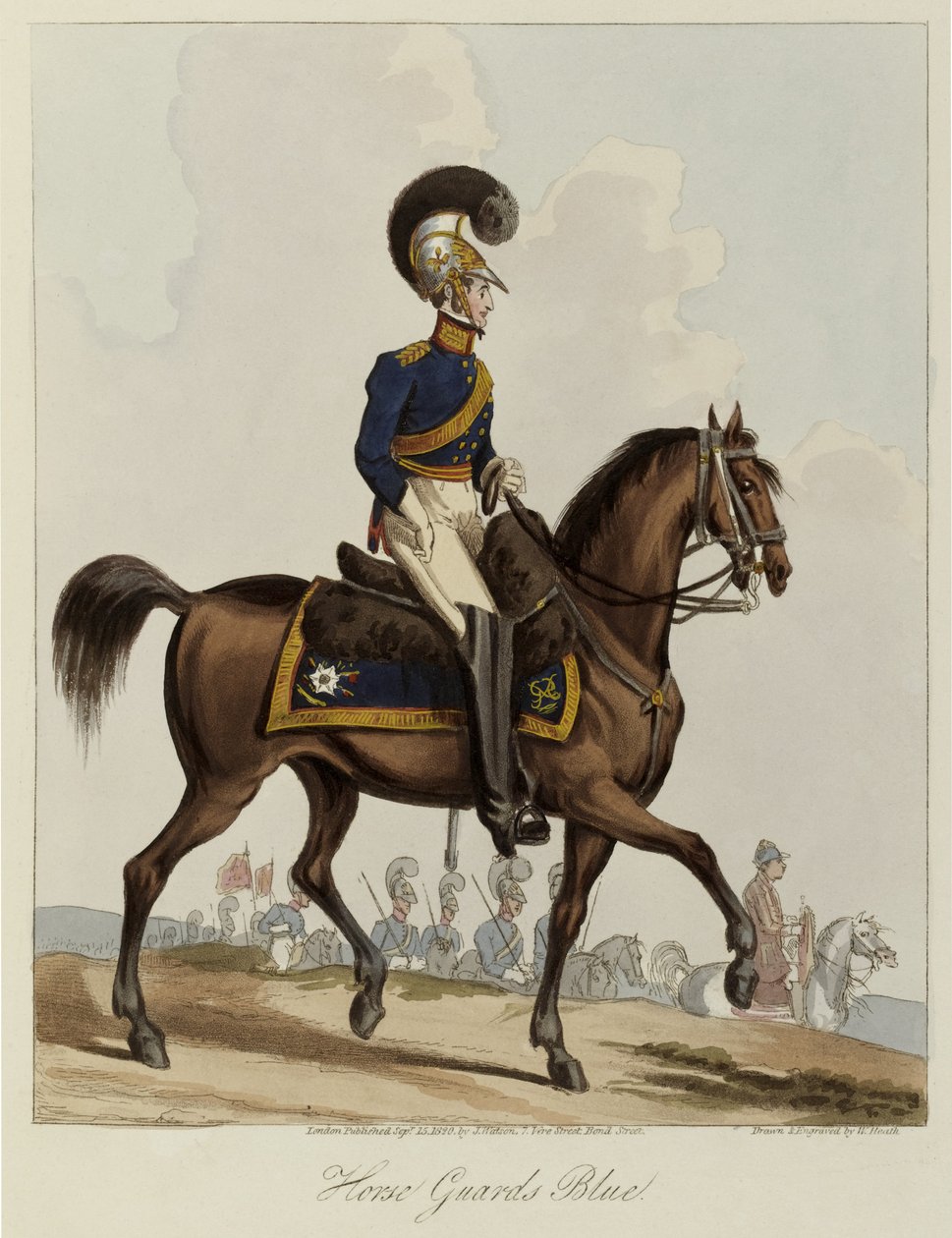 Horse Guards Blue, Uniformstudie van het Koninklijk Regiment van Horse Guards door William Heath