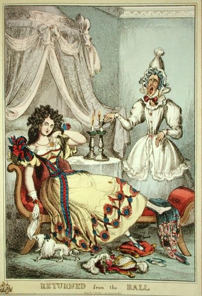 Teruggekeerd van het Bal, gepubliceerd door Thomas McLean, Londen door William Heath