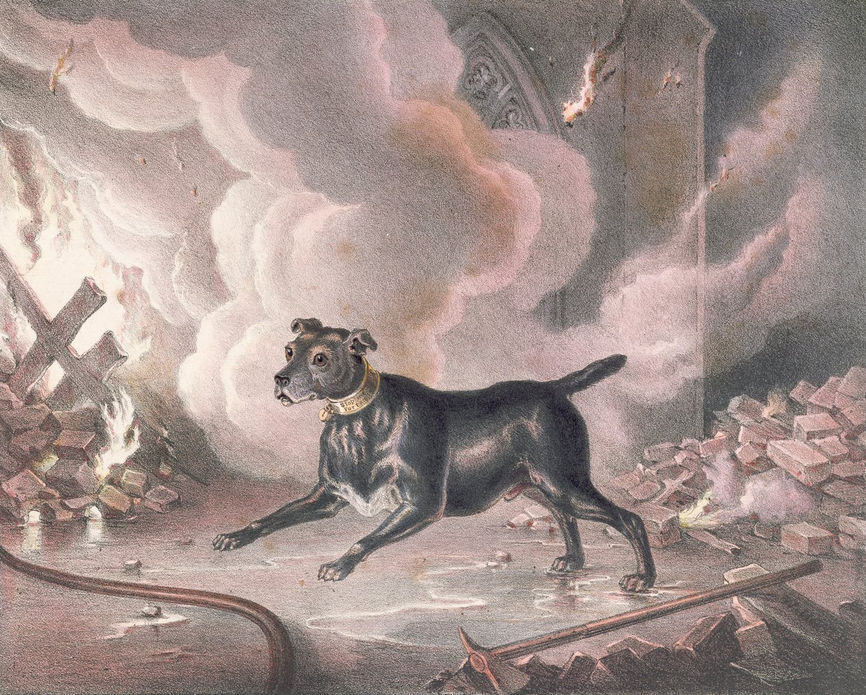 De hond van de Londense brandweerman door William Heath