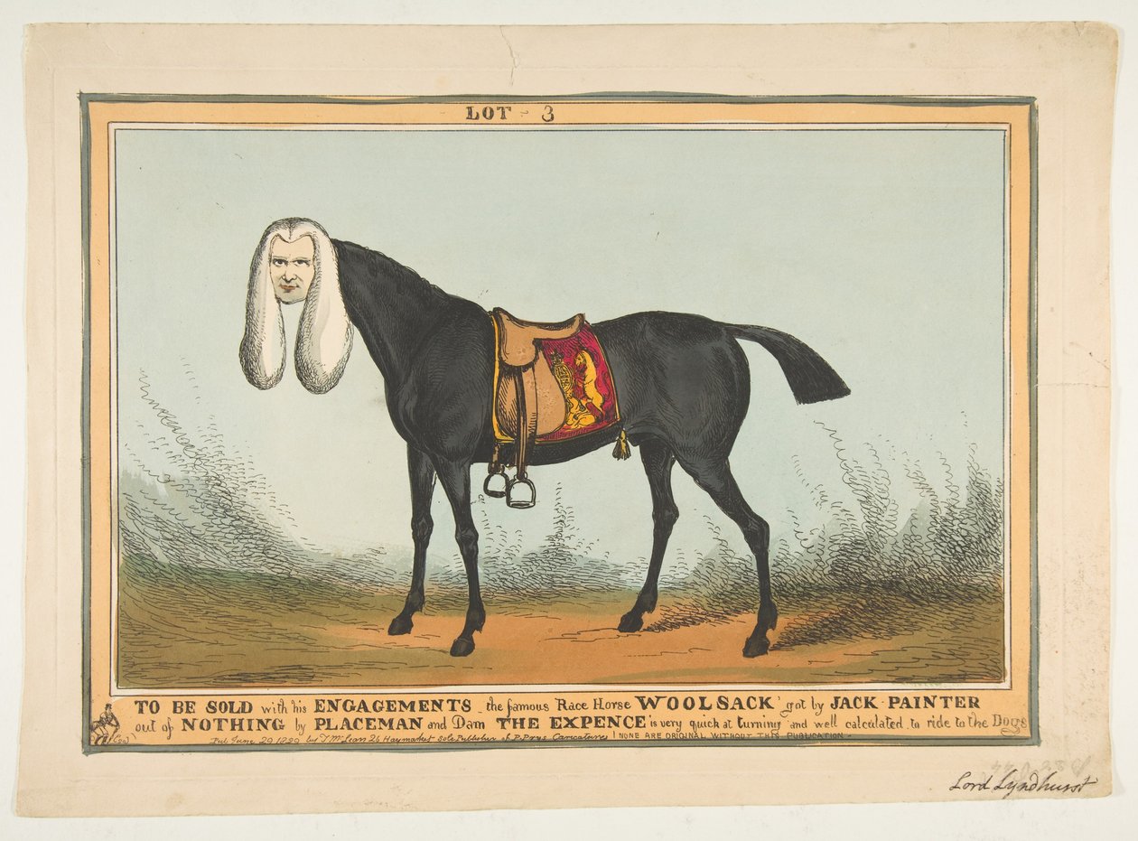 Te Koop Met Al Zijn Verplichtingen - Het Beroemde Renpaard Woolsack door William Heath
