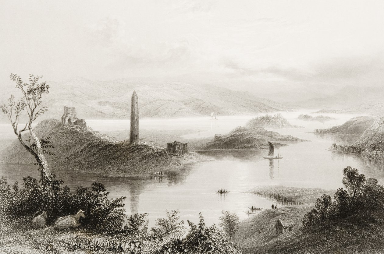 Devenish Island, County Fermanagh, Ierland, uit 