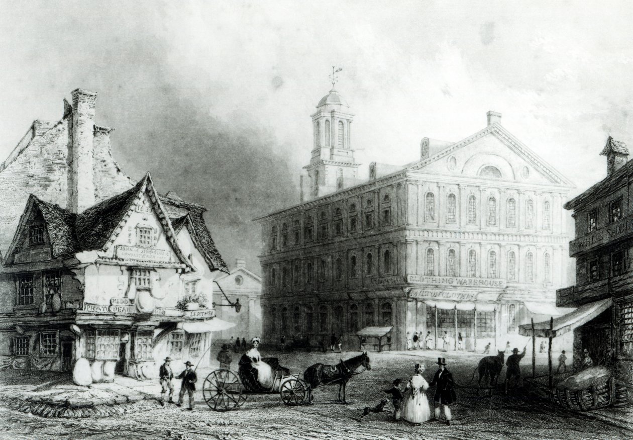 Faneuiel Hall, Boston door William Henry Bartlett