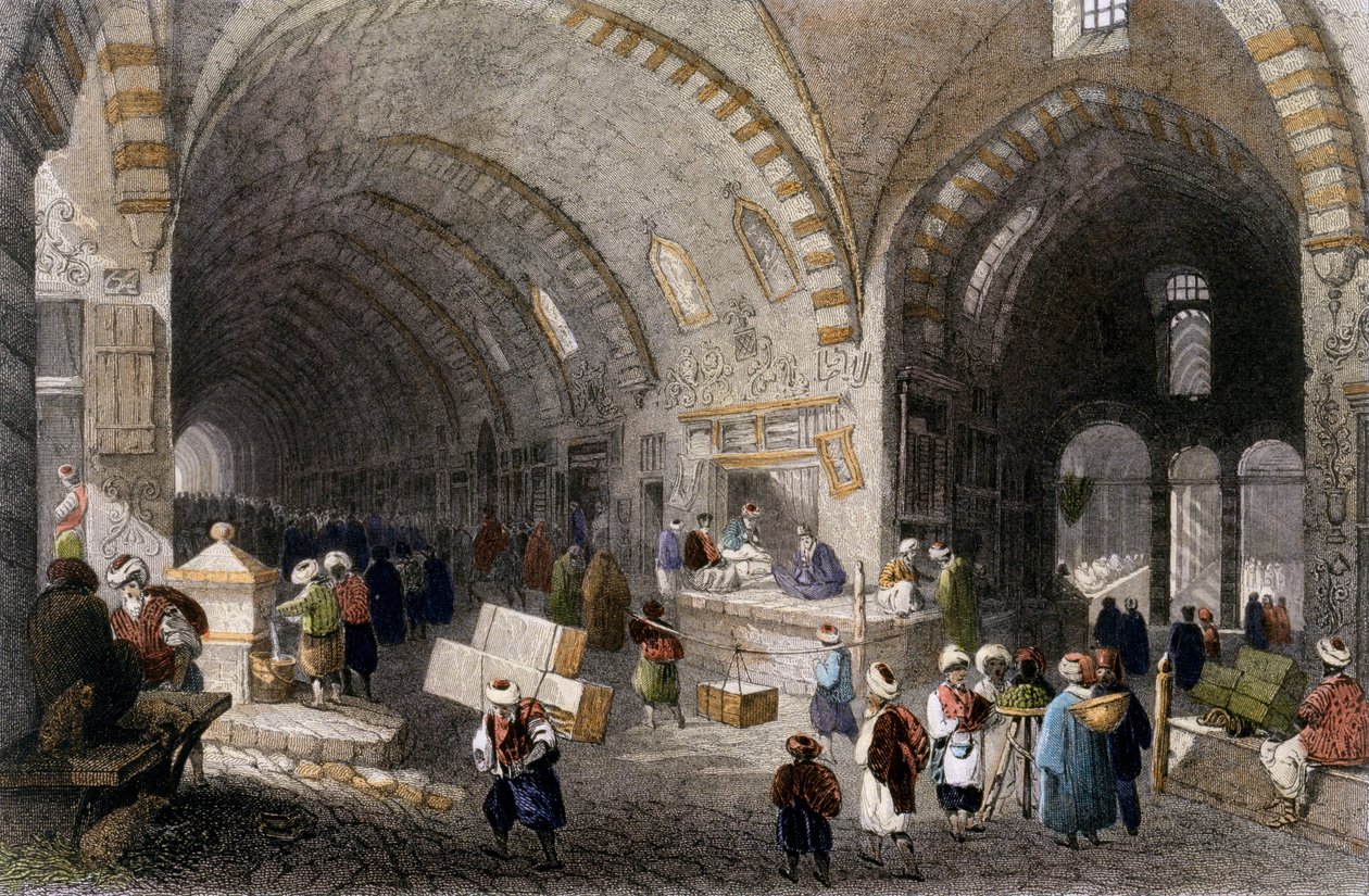 Grote laan in de Tchartchi, 1850 door William Henry Bartlett