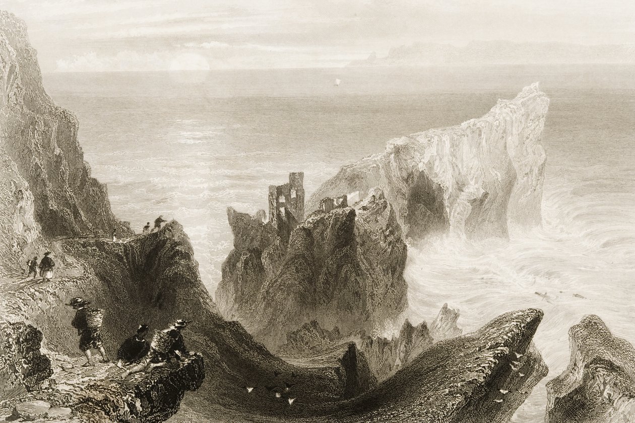 Kenbaan Castle, nabij Ballycastle, County Antrim, Noord-Ierland, uit 