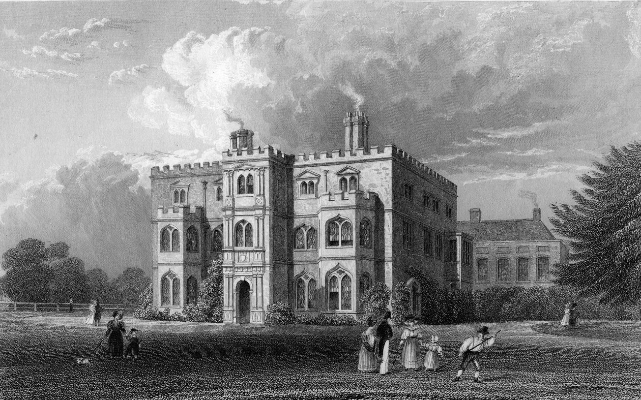 Marks Hall, Coggeshall, Essex, gegraveerd door John Carr Armytage, 1833 door William Henry Bartlett