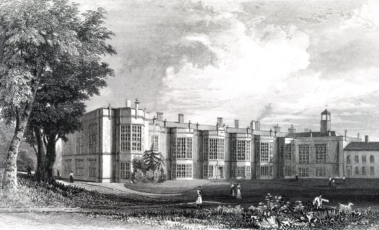 New Hall, nabij Chelmsford, Essex, gegraveerd door William Watkins, c.1832 door William Henry Bartlett