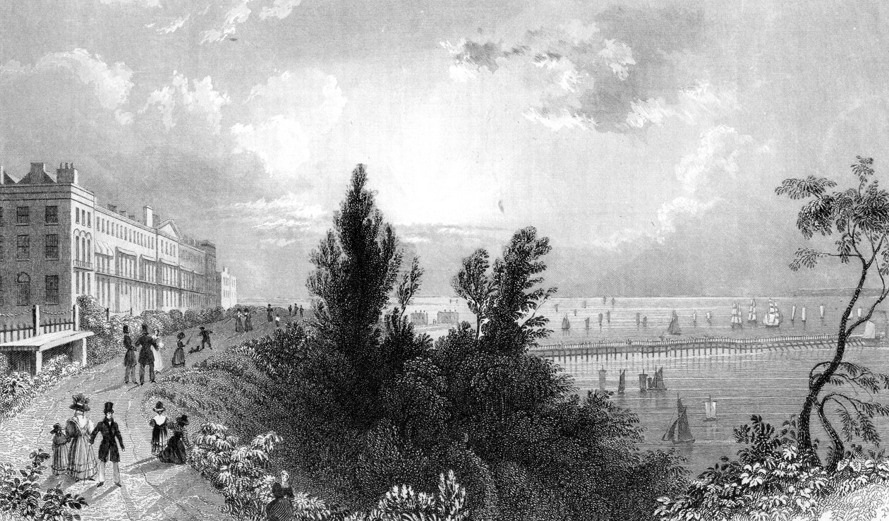 Southend Terrace, Essex, gegraveerd door Henry Wallis, 1832 door William Henry Bartlett