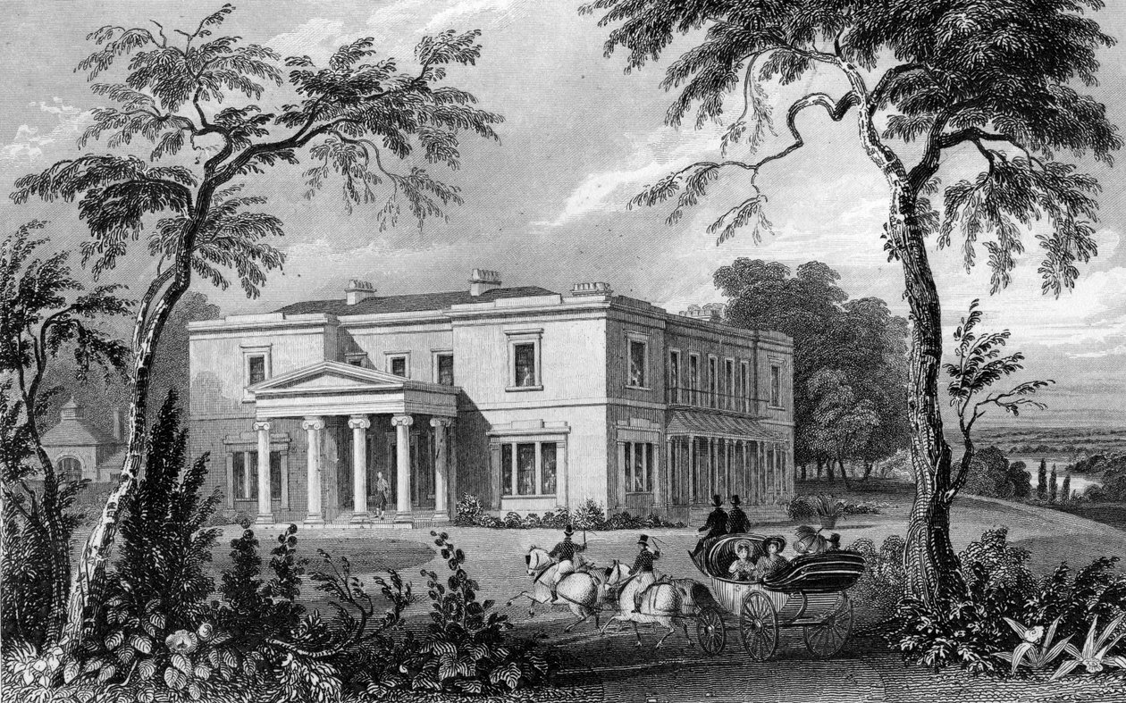 Stisted Hall, nabij Braintree, Essex, gegraveerd door John Carr Armytage, 1832 door William Henry Bartlett