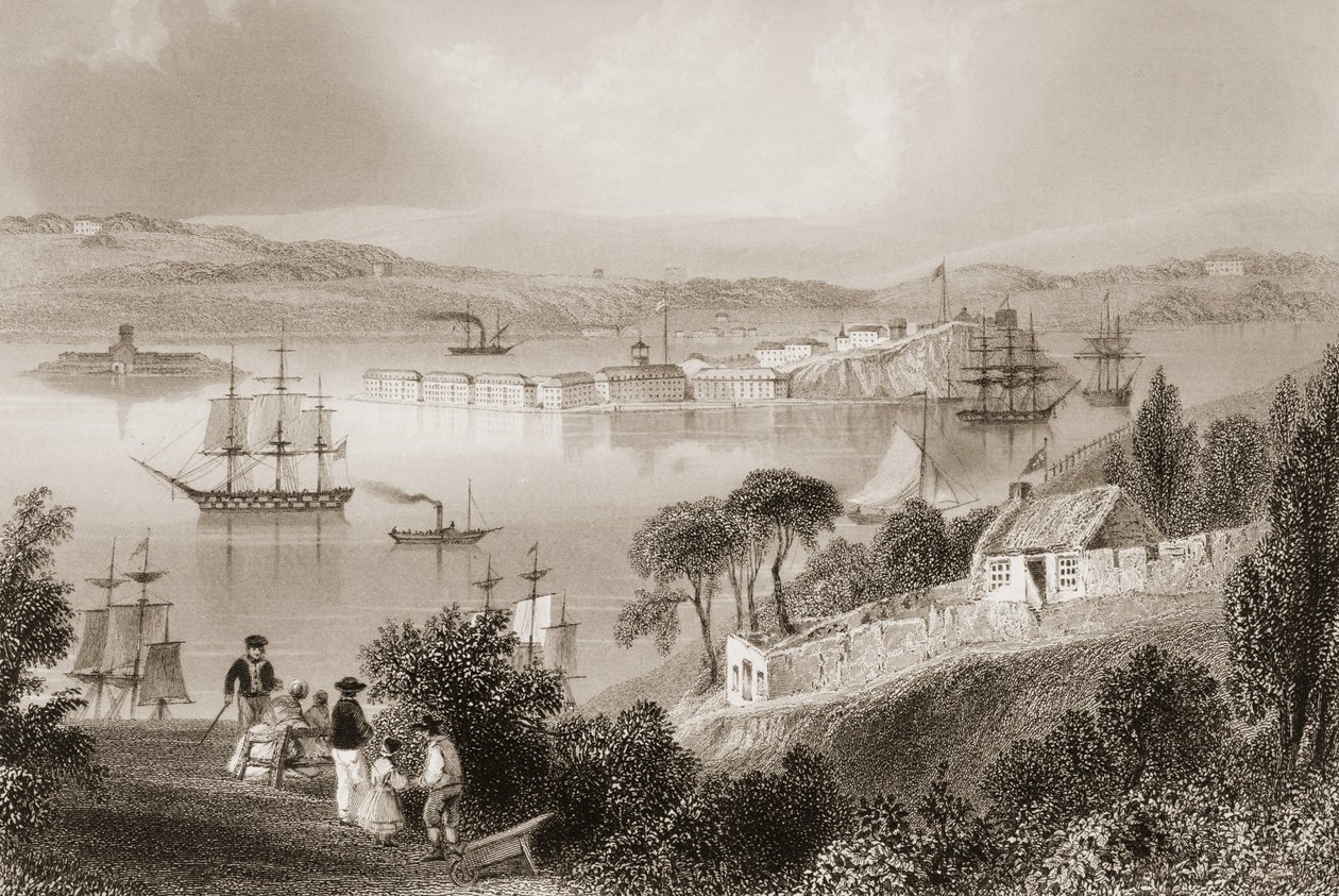 De baai van Cork (nu Cobh), County Cork, Ierland, uit 